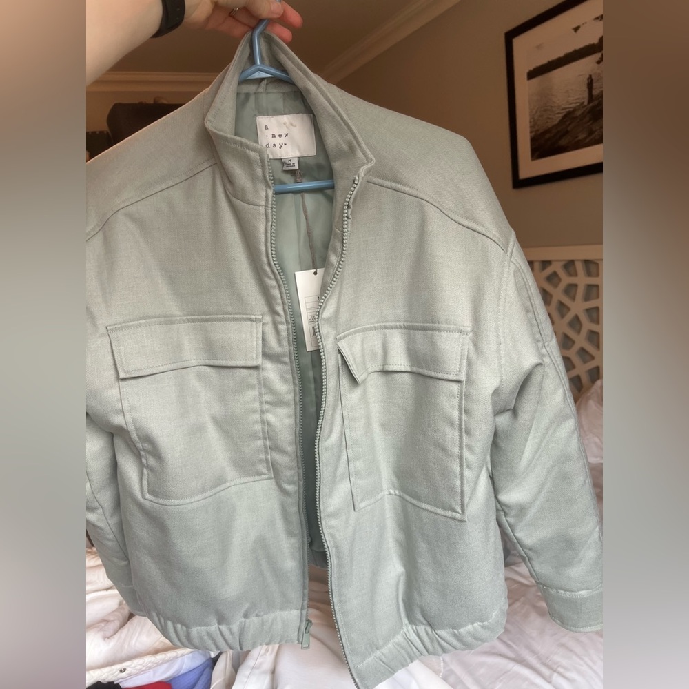 a new day pastel mint bomber jacket BNWT